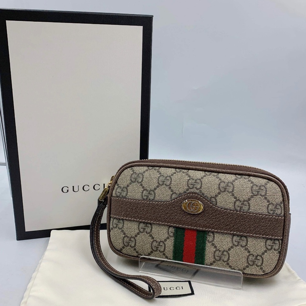 Gucci Beige and Brown Clutch